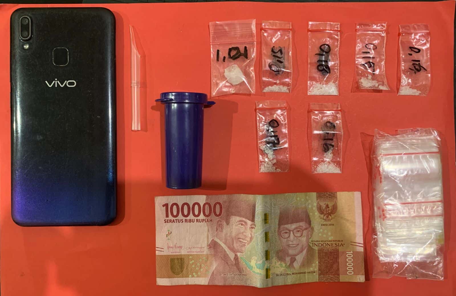 Barang bukti 7 kantong plastik berisi narkotika (foto:istimewah)